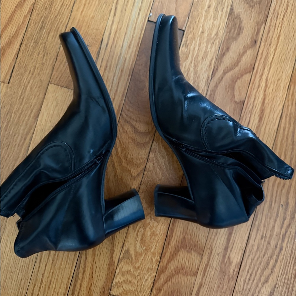 FRANCO SARTO L Rhea Black Marmo Nappa Ankle Boots